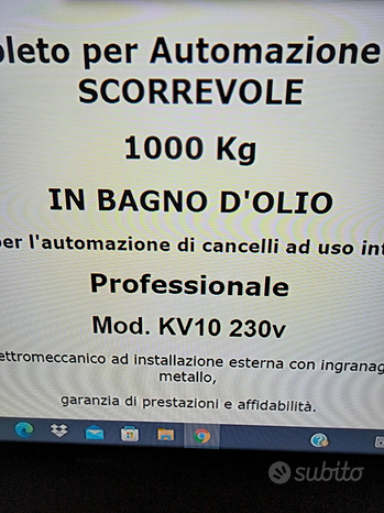 Motore cancello scorrevole Dieffematic 10q