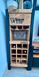 Mobile porta tv e cantina con porta bicchieri