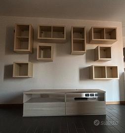 PARETE ATTREZZATA CUBOTTI PORTA TV