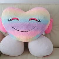 cuore peluche arcobaleno  gigante misure 60x64