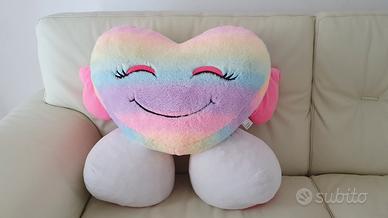 cuore peluche arcobaleno  gigante misure 60x64