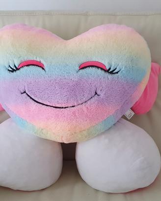 cuore peluche arcobaleno  gigante misure 60x64