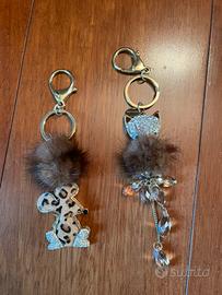 Portachiavi in pelliccia e cristalli