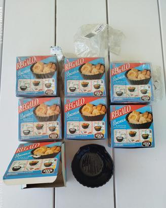 Set di 7 coppette Conchiglia vetro nero Tea Star