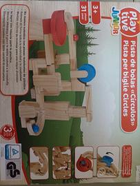 Pista biglie in legno