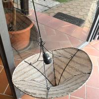 Lampadario in ferro e tessuto