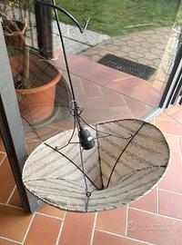 Lampadario in ferro e tessuto