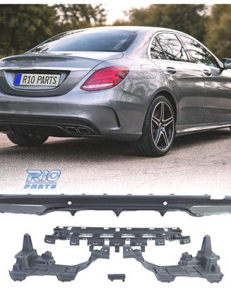 DIFFUSORE MERCEDES CLASSE C W205 AMG 15-21 LOOK C6