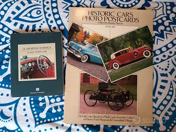 Duo libri cartoline x appassionati auto d'epoca