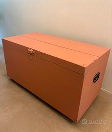 Baule legno colore cipria, terraccotta