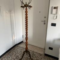 Appendiabiti in ottone e legno lavorato