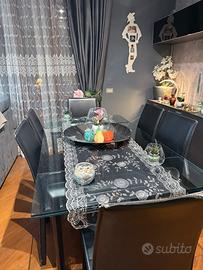 Sedie da sala moderne in ecopelle nera