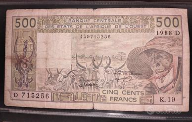 États de l'Afrique de l'Ouest-500francs(1988)