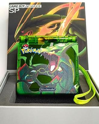 Nintendo Gameboy advance sp 💚 rayquaza 💛 Ips v5