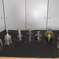 MINI BOTTIGLIE in VETRO + CAMPANE  CRISTALLO