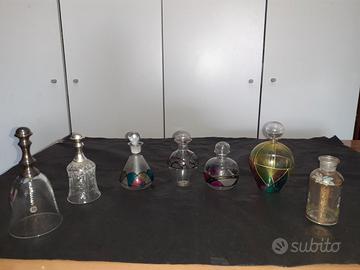 MINI BOTTIGLIE in VETRO + CAMPANE  CRISTALLO