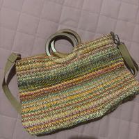 Borsa estiva in raffia multicolor