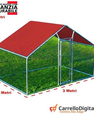 Gabbia per Polli 3x2m x h 2 m – 6 mq - rosso