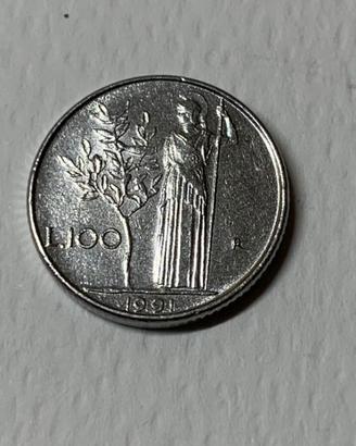 moneta da 100 lire piccola 1991