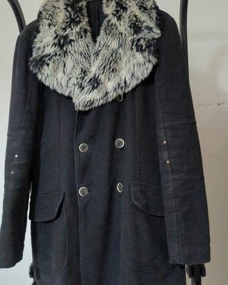 Giacca/cappotto da uomo doppio petto e pelliccia