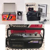 Radioegistratore Panasonic + Walkman + 10 Cassette