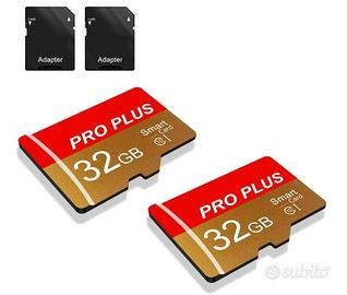 2 Pack Scheda di Memoria 32GB con Adattatore