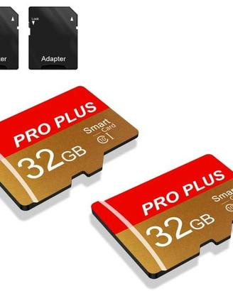 2 Pack Scheda di Memoria 32GB con Adattatore
