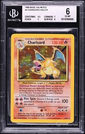 1999 Pokemon Base Set Holo Charizard gradato BGS 6
