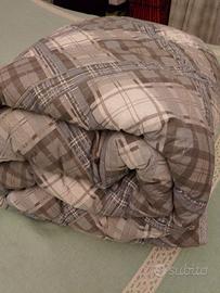 Trapunta singola blu/grigia/ marrone