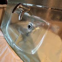 Lavabo da bagno in vetro trasparente