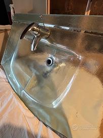Lavabo da bagno in vetro trasparente