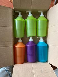 6 Dispenser sapone colorati in plastica