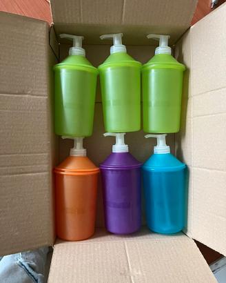 6 Dispenser sapone colorati in plastica