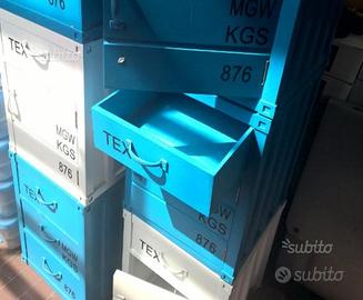 Mobiletti tipo container in legno cassetti + ante