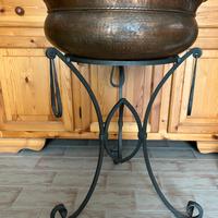 Antica Fioriera Bacile in rame e ferro battuto