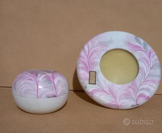 Set in vetro statuario, portafoto e portagioie