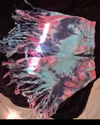 pantaloni hippie dub sfrangiati multicolore