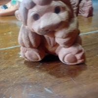 statuetta leoncino in terracotta