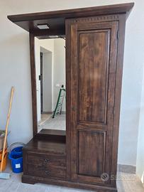 Mobile ingresso con appendiabiti stile arte povera
