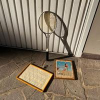 Set vintage racchetta e quadri