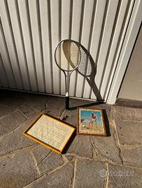 Set vintage racchetta e quadri