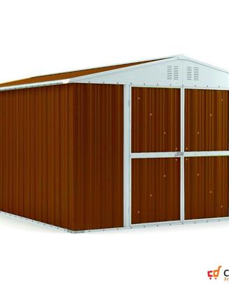 Box capanno acciaio lamiera 327x459 legno scuro