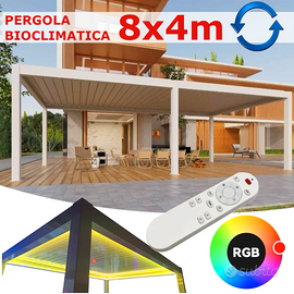 Pergola bioclimatica led 8x4 LED lamelle motore