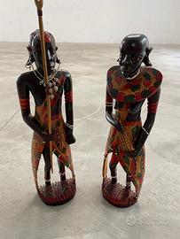 STATUE IN LEGNO - figure Maasai