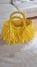 Borsa Rafia Gialla Handmade