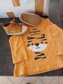 scarpine num 19  indossate ma nuove e maglietta 