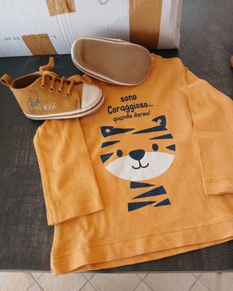 scarpine num 19  indossate ma nuove e maglietta 