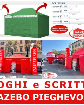 Loghi e scritte gazebo pieghevoli marchio telo pvc