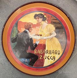 Vassoio metallico rabarbaro Zucca vintage