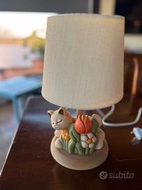 Lampada/Abat Jour Thun con gatto e fiori